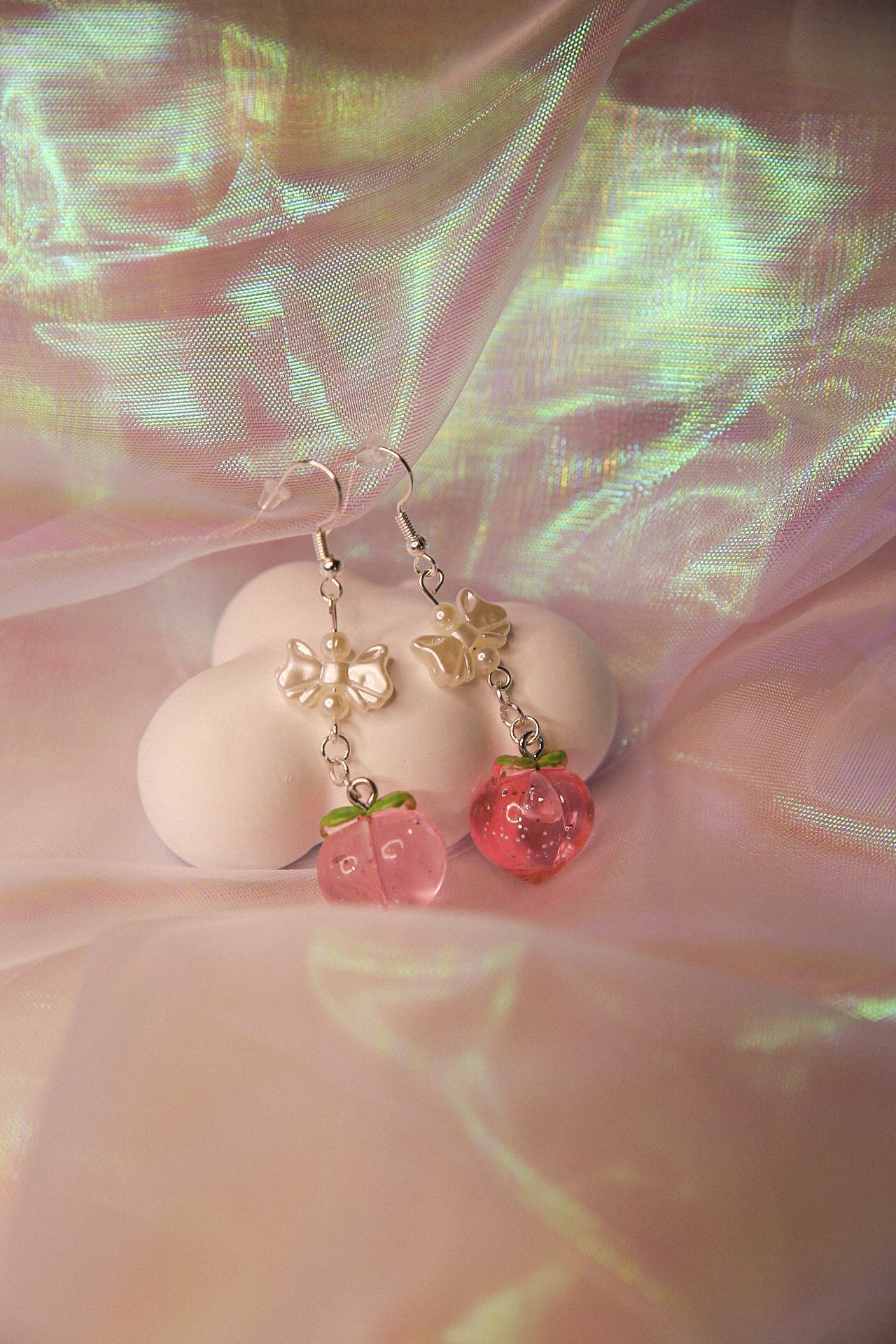 Peachy Bow Earrings