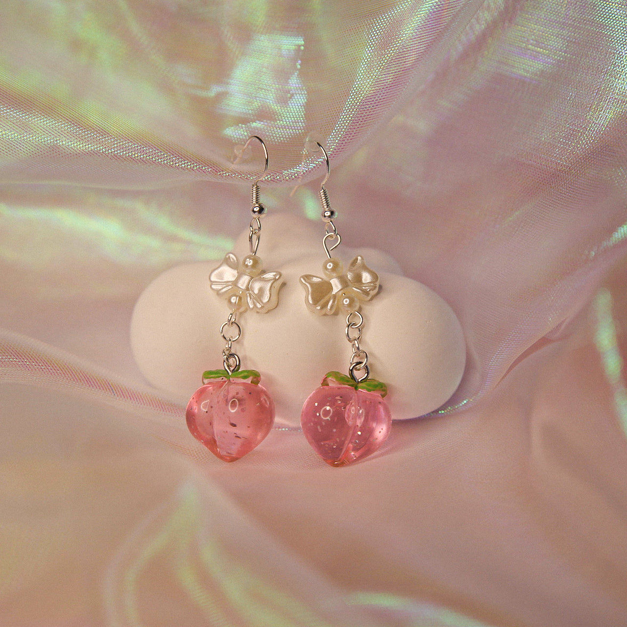 Peachy Bow Earrings