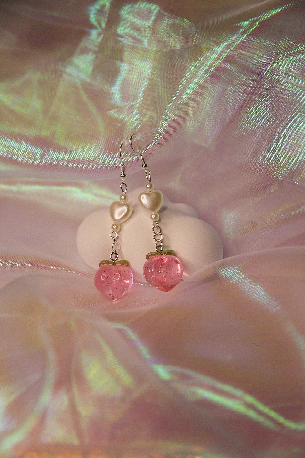 Peachy Heart Earrings