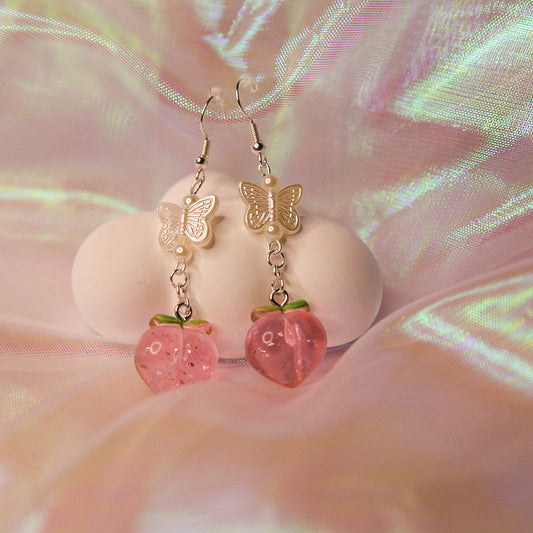 Peachy Butterfly Earrings