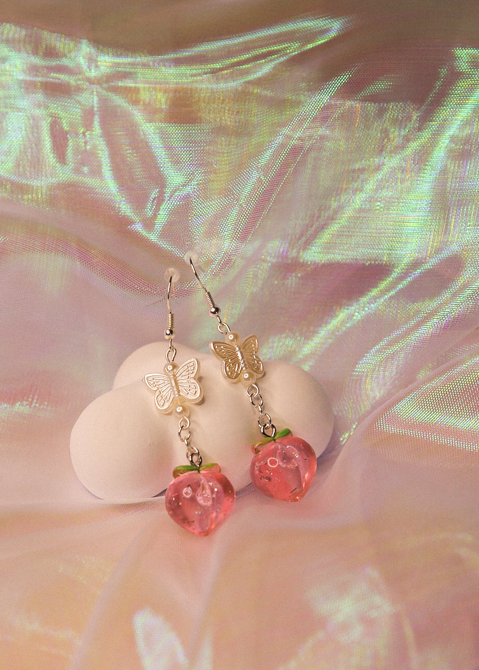 Peachy Butterfly Earrings